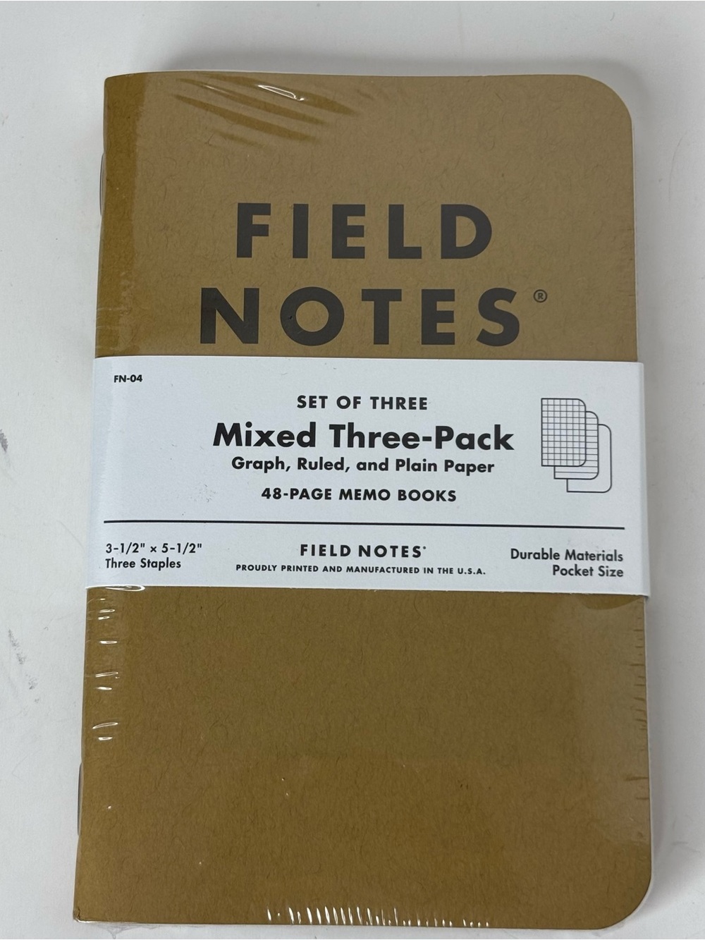 Field Notes Original Kraft Memo Book 48-Page Mixed Paper 3 Pack 3 1/2" x 5 1/2"
